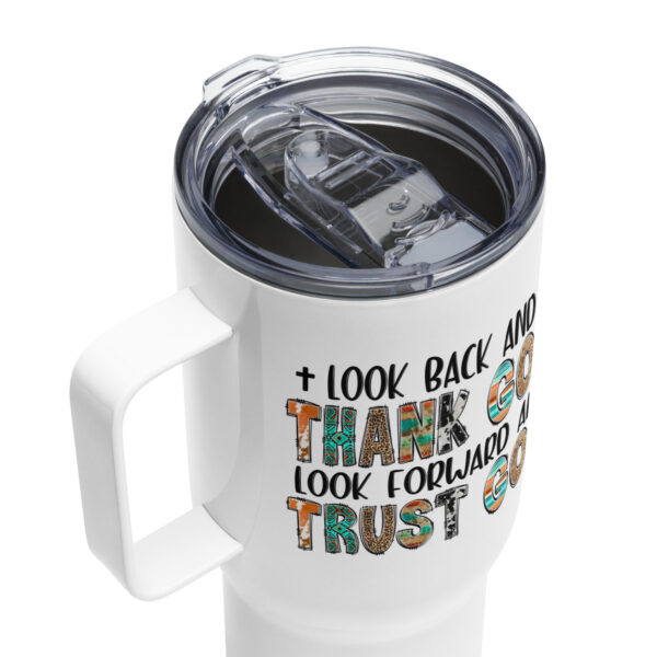 Travel mug with a handle, Christian Quotes travel mug, Religious travel mug gift - Image 4