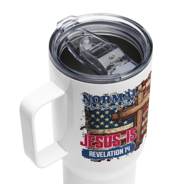 Travel mug with a handle, Jesus travel coffee mug gift, Religious travel cup - Image 4