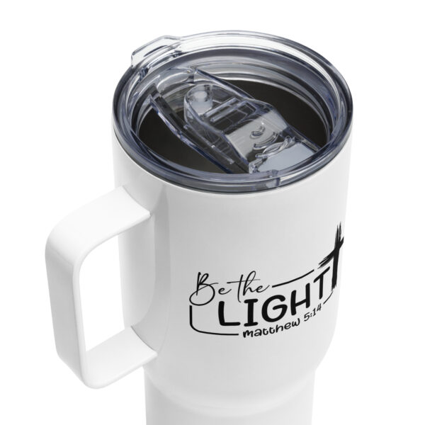 Bible verse Travel mug with a handle, Be the light travel coffee mug gift - Image 4