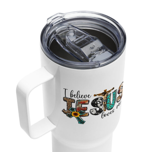 Jesus Travel mug with a handle, Christian travel coffee mug gift, religious travel mug - Image 4