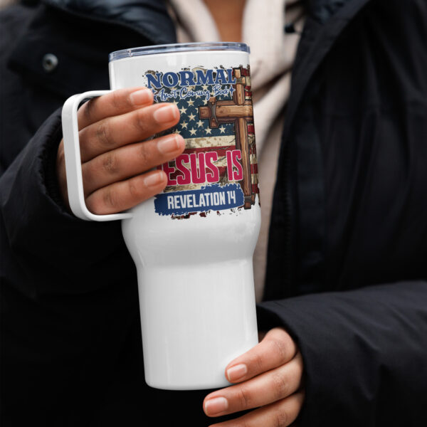 Travel mug with a handle, Jesus travel coffee mug gift, Religious travel cup - Image 2