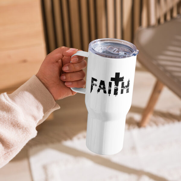 Travel mug with a handle, Faith travel coffee mug, Religious travel cup gift - Image 3