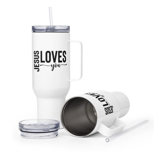 Travel mug with a handle, Religious travel mug, Jesus loves you, Christian travel mug - Image 9
