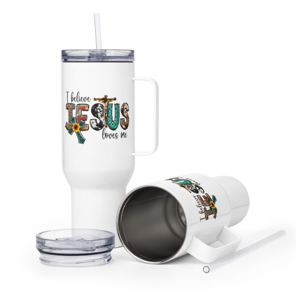 Jesus Travel mug with a handle, Christian travel coffee mug gift, religious travel mug - Image 5