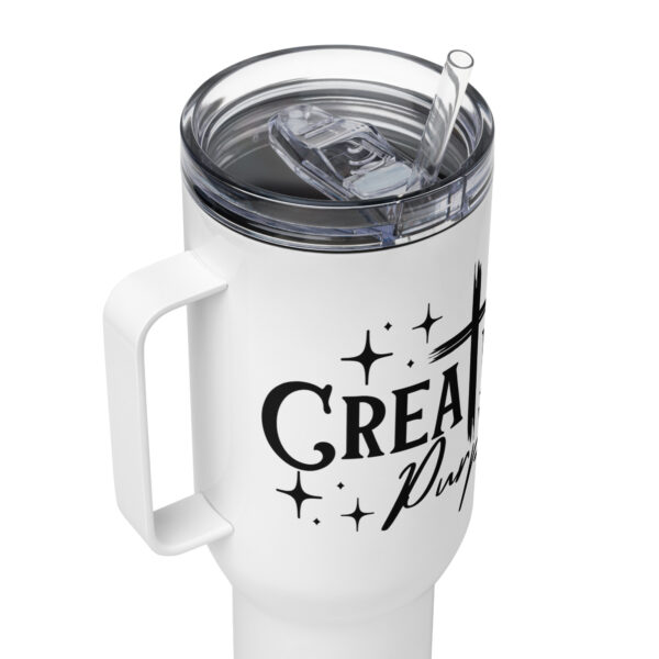Christian Travel mug with a handle, Created with a purpose, Cross travel mug gift - Image 6