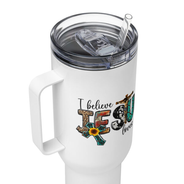 Jesus Travel mug with a handle, Christian travel coffee mug gift, religious travel mug - Image 6